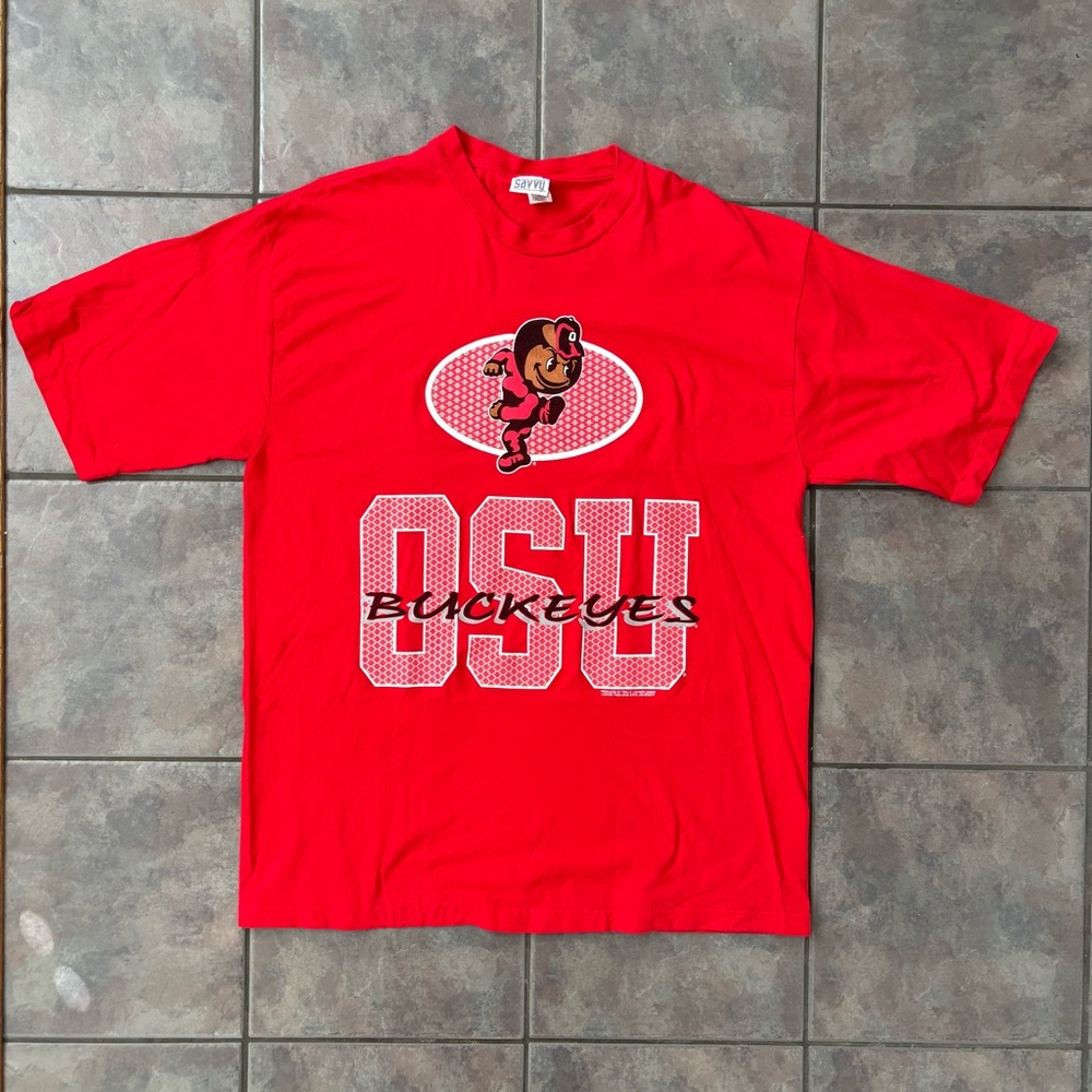 Red OSU Buckeyes T-Shirt Vintage single‎ stitch 3XL